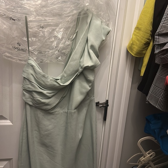 New! Reiss Riana One Shoulder sheath dress aqua nwt size 6 USA - Picture 5 of 5